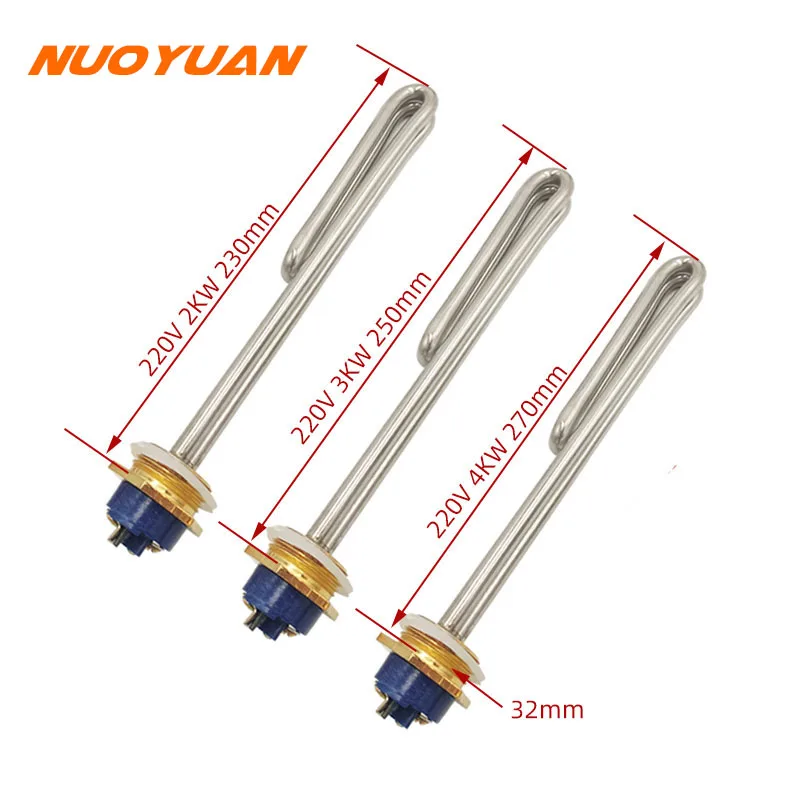 DN25 Immersion Heating Element Stainless Steel 220V Electric Tubular Heater for Water Tank Boiler 2KW/3KW/4KW