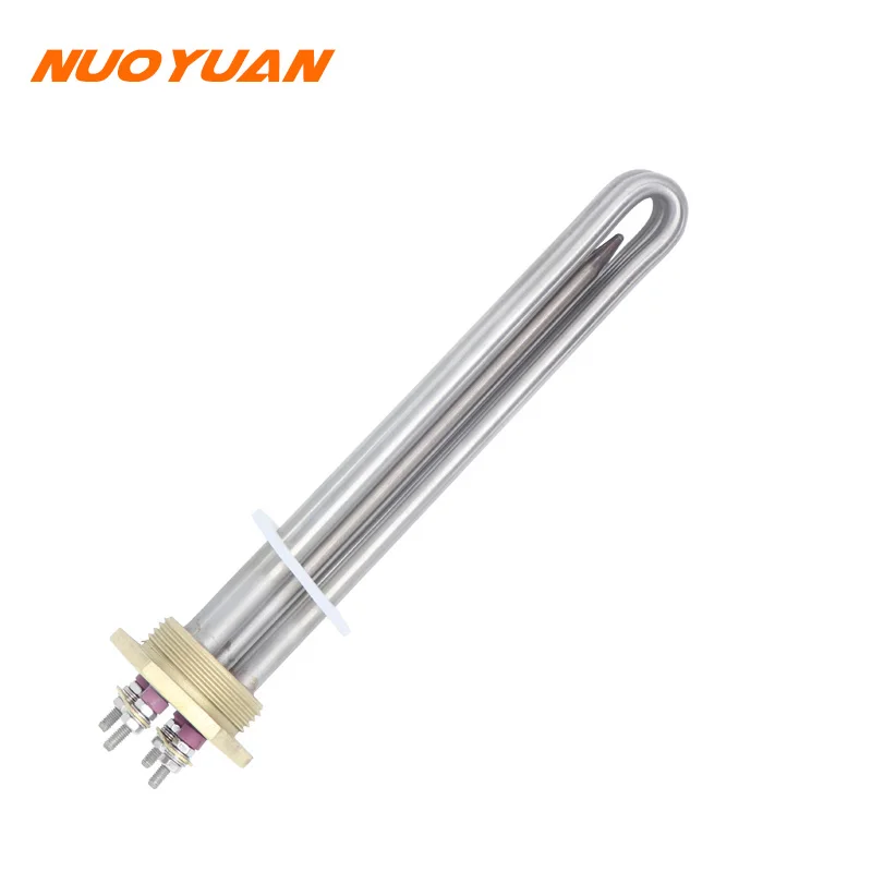 Heater 12V 300W/600W Immersion Tubular Water Heating Element DN32 Copper Thread Solar Water Heater With Thermostat Tube